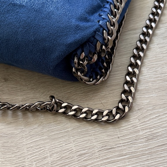 Stella McCartney Falabella Mini Blue Shoulder Bag with Chain Strap